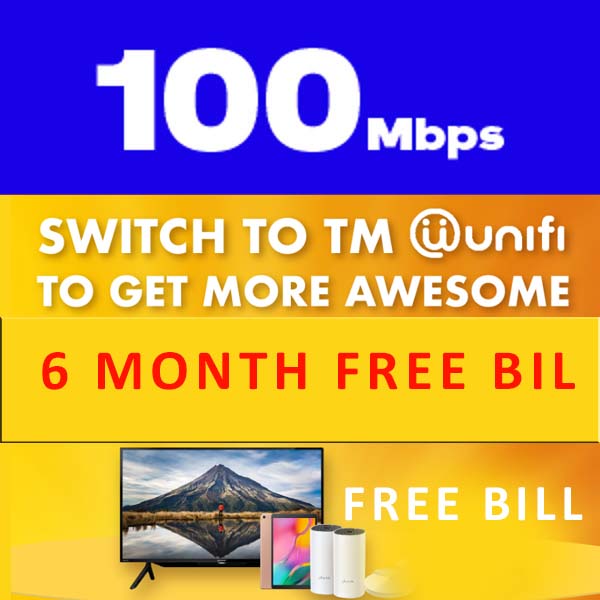 Unifi Home 100Mbps (6 Months Free Bill)