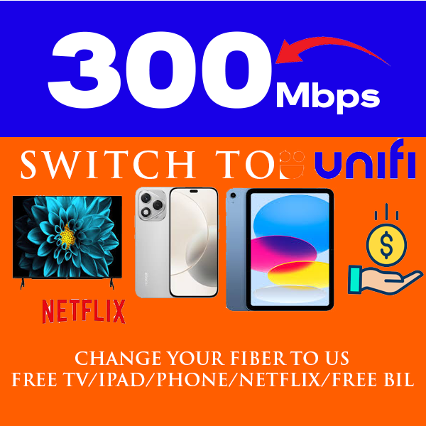 Switch to UNIFI free bill TV Ipad and so on