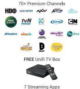 Unifi 300Mbps with Family Pack (UNIFI TV BOX) ( 70+ Channels)