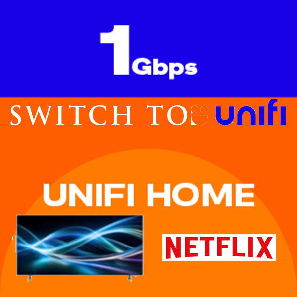 switch unifi 1gbs netflixj Unifi Home 1Gbps with TV 66" (Add on ) and Free Netflix